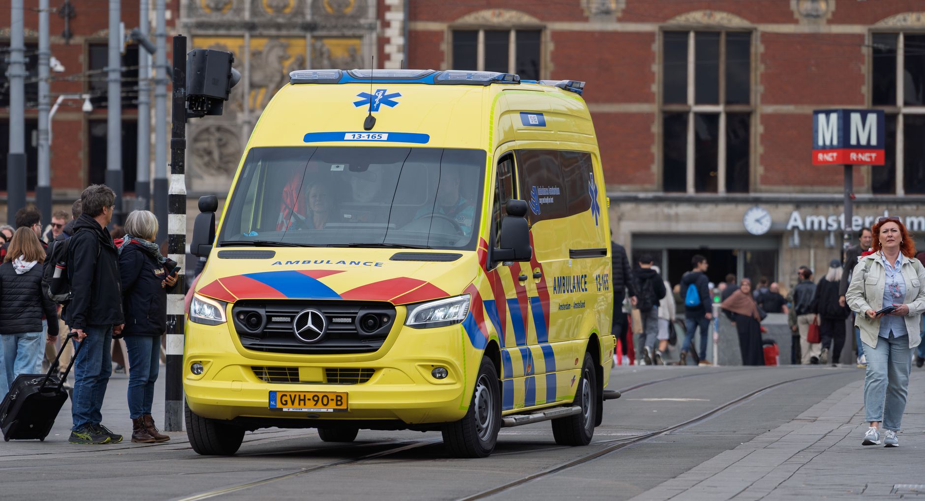 ambulance rainy city Netherlands