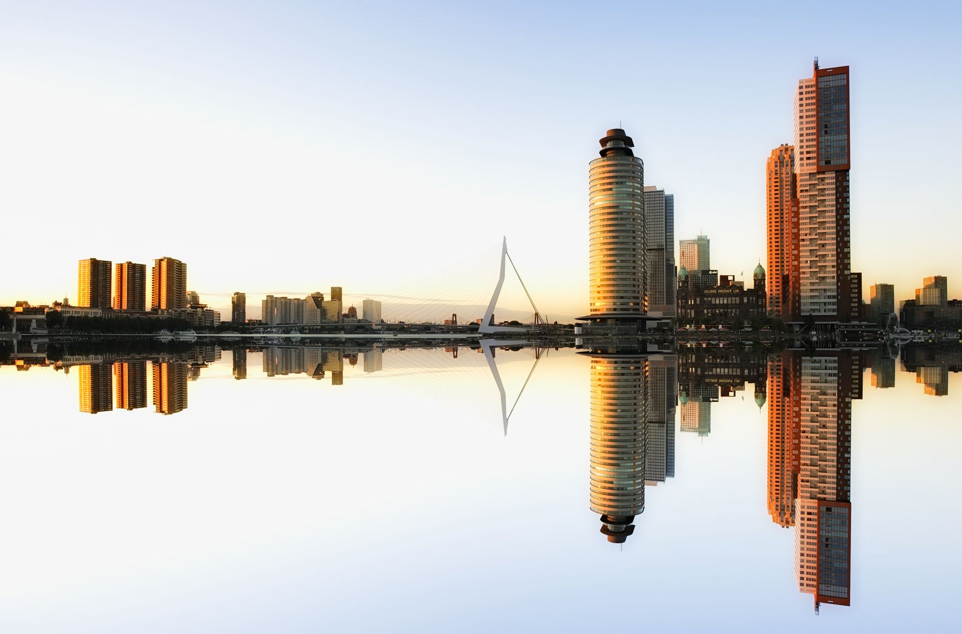 Rotterdam summer cityscape
