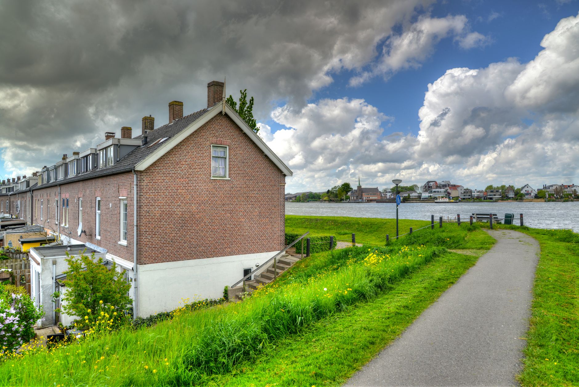 summer landscape with houses